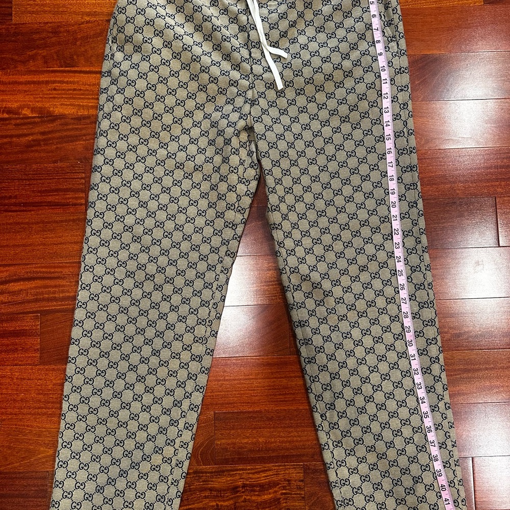 Gucci Beige Brown Monogram Canvas Track Pants Mens 54